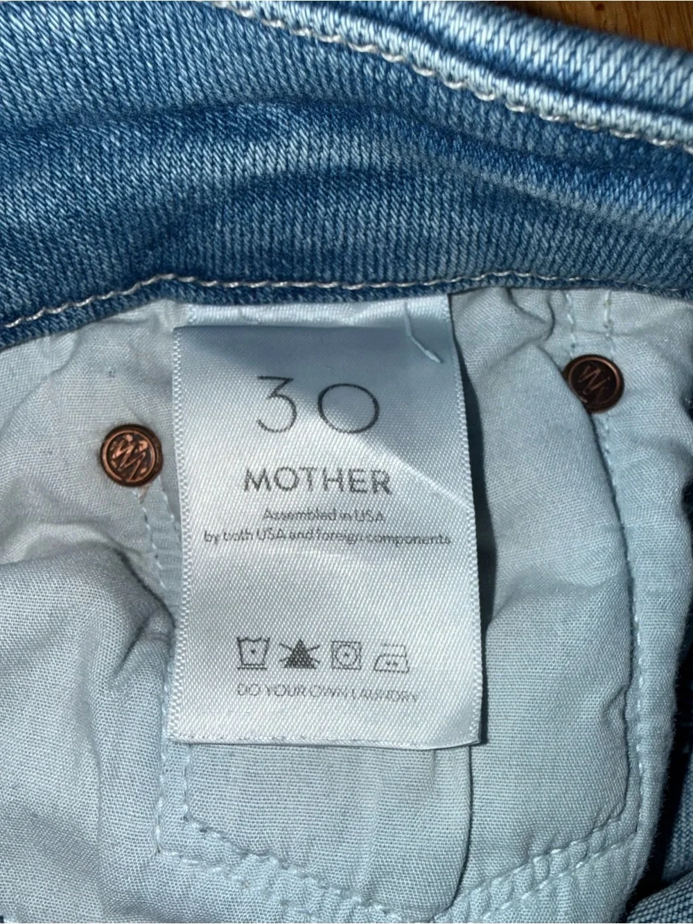 MOTHER Jeans High Waisted Looker Ankle Fray 30